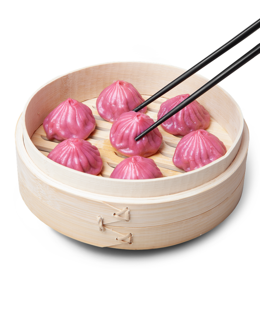 [1-1-2. Xiaolongbao Tradicional de Cerdo con caldo-sabor Gengibre] 1-1-2. Traditional Pork Xiaolongbao with Ginger-flavored Broth Pink color